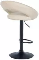 Barhocker Olinda Stoff Creme Schwarz
