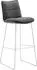 MCA Furniture Hampton Barhocker 2er Set Chenille Anthrazit, Edelstahl gebürstet (27163500-0)