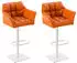 CLP Barhocker Damaso Kunstleder, drehbar & höhenverstellbar, orange/weiß, 2er-Set (Damaso)