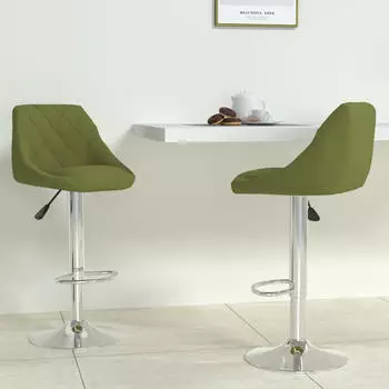 vidaXL Barhocker 2 Stk. h&ouml;henverstellbar, drehbar, Hellgr&uuml;n, Samt (335307)