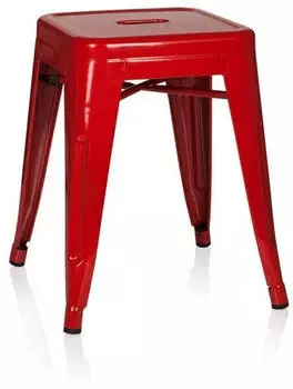 HJH Office Vantaggio Hocker Metall stapelbar rot (645001)