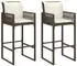vidaXL Garten-Barhocker mit Kissen 2er-Set Poly Rattan Braun (368706)
