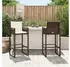 vidaXL Garten-Barhocker mit Kissen 2er-Set Poly Rattan Braun (368706)