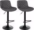 CLP Kasson Barhocker 2er-Set, Stoff, schwarz (327186)