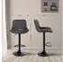 CLP Kasson Barhocker 2er-Set, Stoff, schwarz (327186)