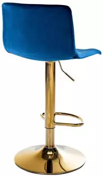 CLP Hover Barhocker Samtbezug h&ouml;henverstellbar drehbar, Blau/Gold (327051)