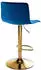 CLP Hover Barhocker Samtbezug höhenverstellbar drehbar, Blau/Gold (327051)