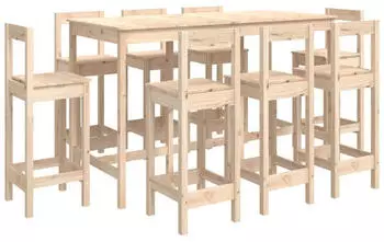 vidaXL Bar-Set 9-tlg. Massivholz Kiefer (3124722)