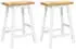 vidaXL Barhocker 2er-Set Weiß Massivholz Gummibaum (4102545)