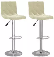 vidaXL Barhocker 2 Stk. Creme Samt