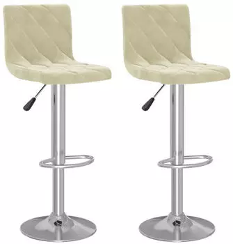 vidaXL Barhocker 2er-Set Creme Samt (333686)