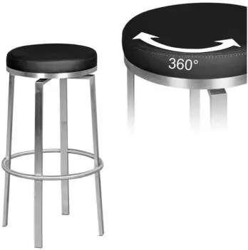 Finebuy Barhocker höhenverstellbar, drehbar, Kunstleder, schwarz (SV43931)