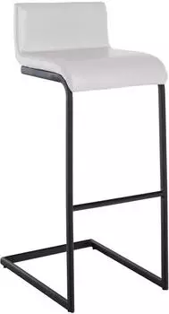 CLP Newport Barhocker Freischwinger Kunstleder, schwarz/wei&szlig;