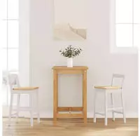 vidaXL Barhocker 2 Stk. Wei&szlig; Massivholz Gummibaum