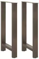 vidaXL Bartischbeine Naturstahl 2 Stk. 50x(90-91) cm Stahl