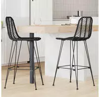 vidaXL Barstuhl 2 pcs 44 x 52 x 111 cm Rattan und Eisen