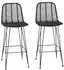 vidaXL Barhocker 2er-Set Rattan und Eisen Schwarz 44,5x53x111cm (42011549)