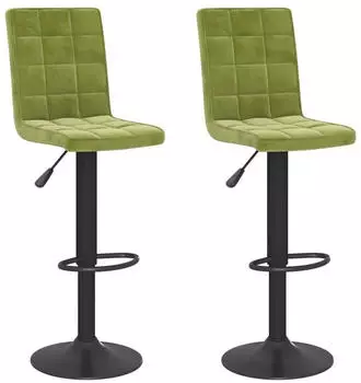 vidaXL Barhocker 2er-Set Hellgr&uuml;n Samt (335765)