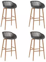 vidaXL Barhocker 4 Stk. Grau