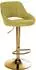 CLP Milet Barhocker Stoffbezug höhenverstellbar drehbar mit Rückenlehne, grün/gold (327393)