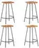 vidaXL Barhocker 4er-Set, Massivholz Akazie, Weiß (320652)