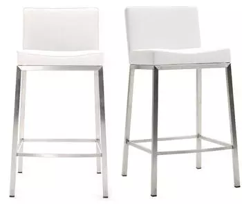 Miliboo Epsilon Design-Hocker H66cm Weiß 2er-Set (41013)