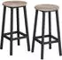Vasagle Barhocker 2er-Set, Metallgestell, 65cm Höhe, mit Fußstütze, Greige & Schwarz (LBC032B02)