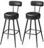 Vasagle EKHO Barhocker 2er Set, 360° drehbar, Kunstleder, 76cm, tintenschwarz (LBC889B01)