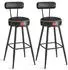 Vasagle EKHO Barhocker 2er Set, 360° drehbar, Kunstleder, 76cm, tintenschwarz (LBC889B01)
