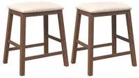 vidaXL Barst&uuml;hle mit Kissen 2 Stk. Braun Massivholz Gummibaum