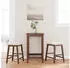 vidaXL Barhocker mit Kissen 2er-Set, Braun, Massivholz Gummibaum (4102576)