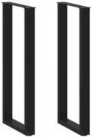 vidaXL Bartischbeine U-Form 2 Stk. Schwarz 50x(110-111) cm Stahl