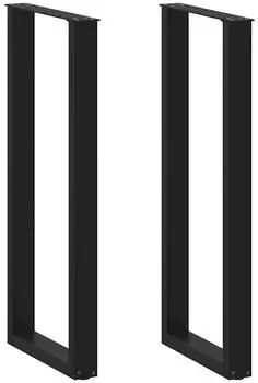 vidaXL Tischbeine U-Form 2 Stk. Stahl Schwarz 50x110-111cm (4013244)