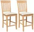 vidaXL Barhocker mit Kissen 2er-Set Natur Massivholz Gummibaum (4102570)