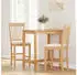 vidaXL Barhocker mit Kissen 2er-Set Natur Massivholz Gummibaum (4102570)