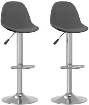 vidaXL Barhocker 2 Stk. Dunkelgrau Stoff (333382)