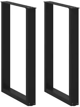 vidaXL Bartischbeine U-Form 2 Stk. Stahl schwarz 60x(90-91)cm (4013224)