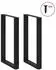 vidaXL Bartischbeine U-Form 2 Stk. Stahl schwarz 60x(90-91)cm (4013224)
