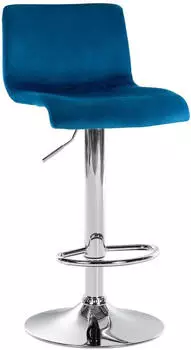 CLP Hover Barhocker Samtbezug h&ouml;henverstellbar drehbar, Blau (327036)