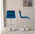 CLP Hover Barhocker Samtbezug höhenverstellbar drehbar, Blau (327036)