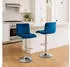 CLP Hover Barhocker Samtbezug höhenverstellbar drehbar, Blau (327036)
