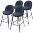 ML-Design Barhocker mit Rückenlehne, Stoffbezug, dunkelblau, 75cm, 4er-Set (490018552)
