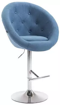 CLP London V2 Barhocker Stoff Blau Chrom (319387)
