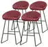 ML-Design Barhocker mit Rückenlehne Rot Metall 4er-Set (490018545)