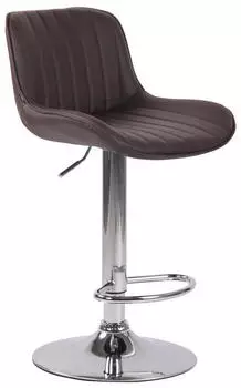 CLP Lentini Barhocker Kunstleder mit Fu&szlig;st&uuml;tze, Braun/Chrom (318225)