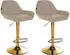 CLP Barhocker Braga 2er Set Stoff Taupe, Goldgestell, höhenverstellbar, drehbar (Braga)