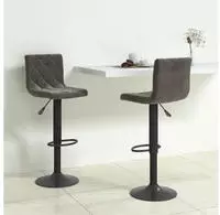 vidaXL Barhocker 2 Stk. Dunkelgrau Samt