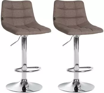 CLP Barhocker Jerry 2er Set Stoff, h&ouml;henverstellbar, 360&deg; drehbar (Jerry)