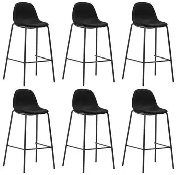vidaXL Barhocker 6 Stk. Stoff Schwarz (279665)