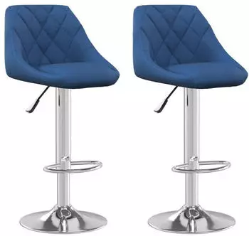 vidaXL Barhocker 2 Stk. Samt Blau (335309)
